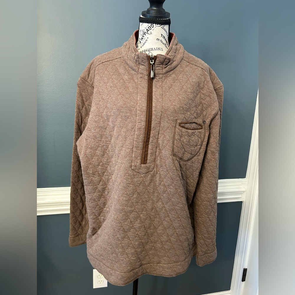 Tommy Bahama Quilted Half-Zip Pullover  - Brown